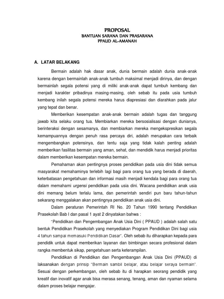 Bersama ini kami mengajukan permohonan bantuan dana guna pembangunan sarana dan prasarana olahraga mts. Contoh Proposal Pengajuan Sarana Olahraga Pigura