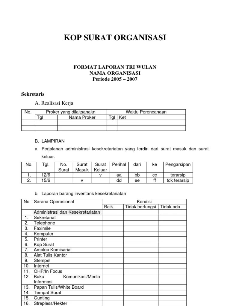 File format laporan bulanan penggunaan alat tulis kantor (atk) bisa dijadikan rujukan bagi para guru/pegawai pengelola aset sekolah dalam . Lpj Contoh Pdf