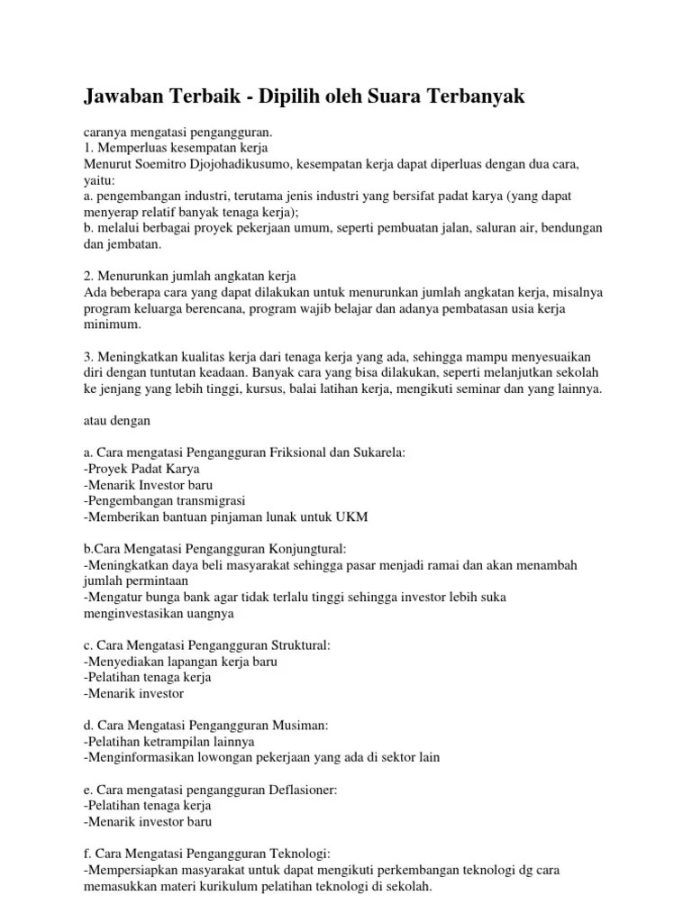 Dalam istilah ini, banyak atau sebagian besar pengangguran friksional bersifat sukarela karena mencerminkan perilaku pencarian . Ibu Widya Pdf