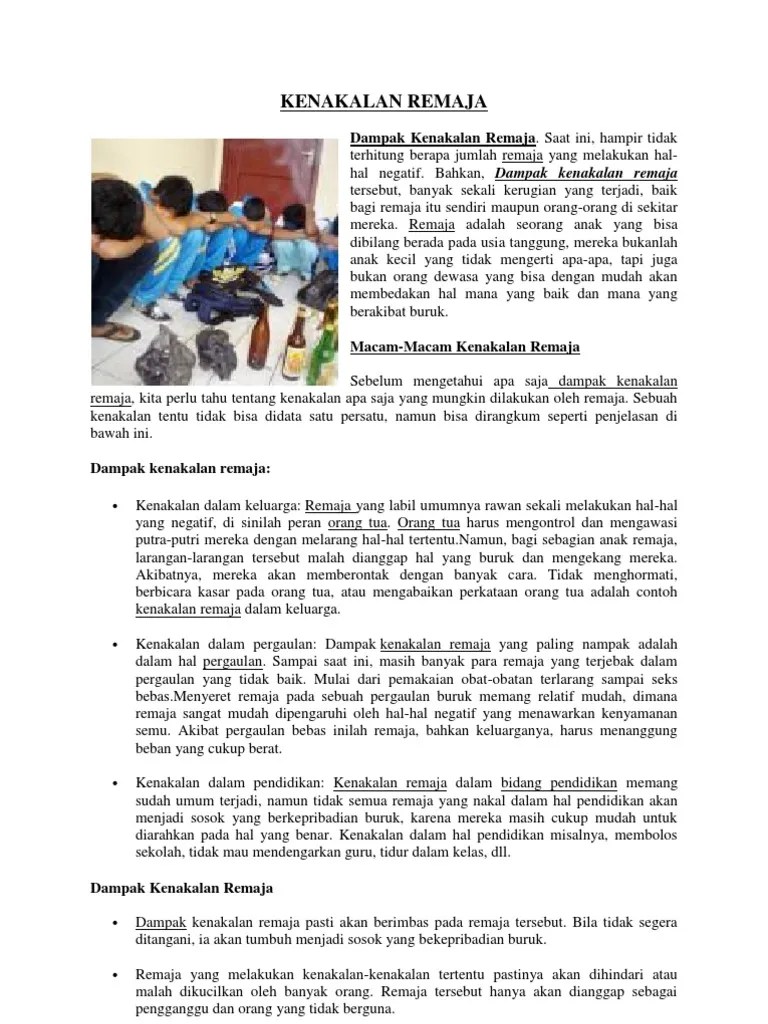Kenakalan Remaja | PDF
