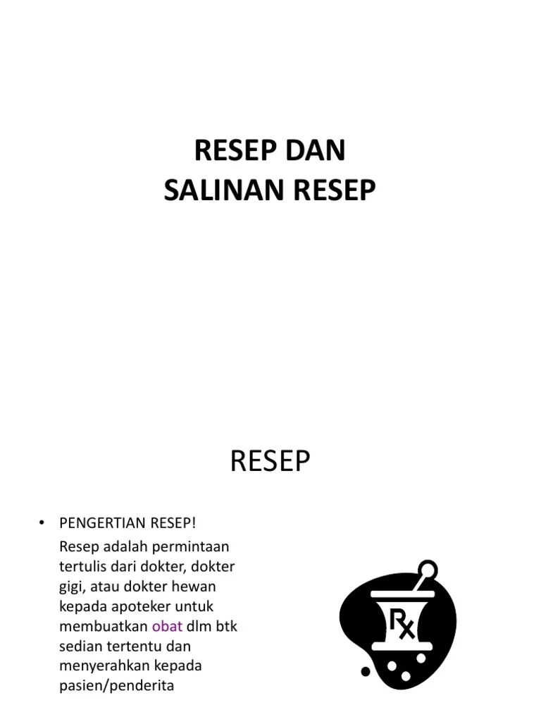 Resep Dan Salinan Resep | PDF
