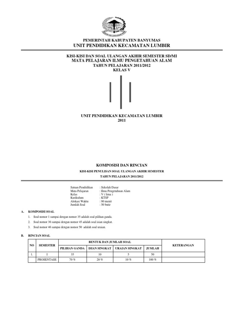Apa tujuan makhluk hidup beradaptasi dengan lingkungannya? Kisi Kisi Dan Soal Ipa Kls V Smt I Pdf