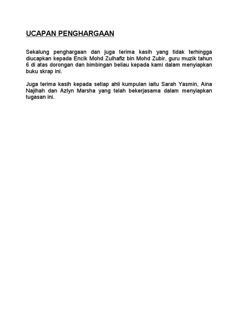 Buku skrap tahun 6 flip ebook pages 1 16 anyflip. Ucapan Penghargaan Pdf