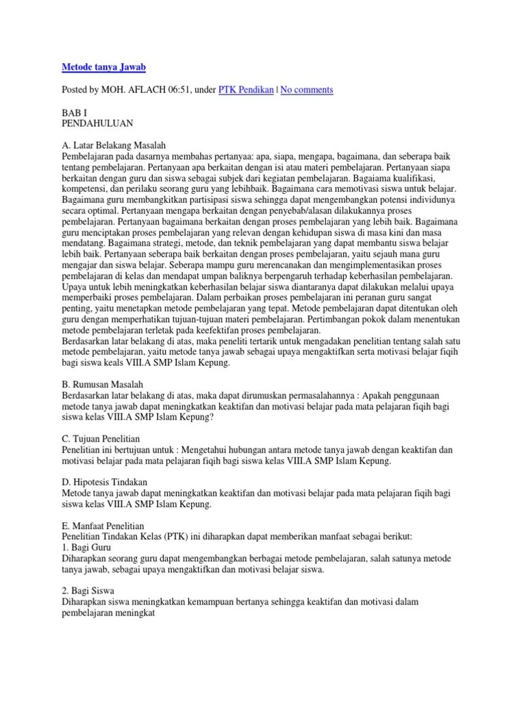 Metode Tanya Jawab | PDF