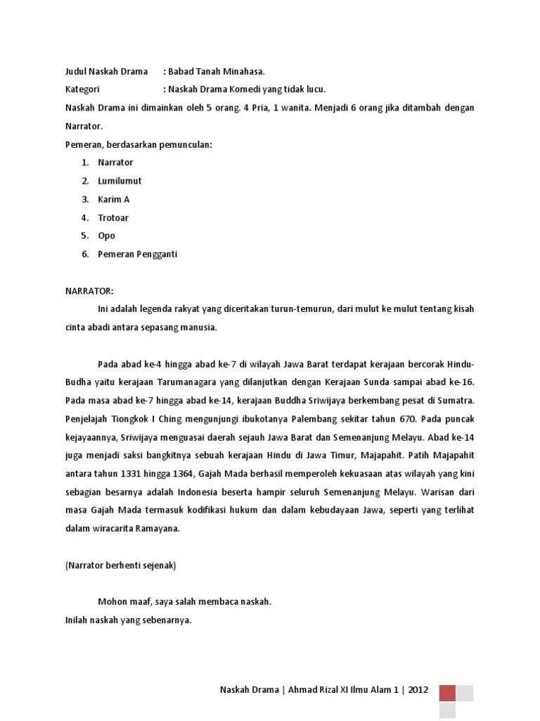Contoh naskah drama singkat dan terbaik. Naskah Drama Pdf