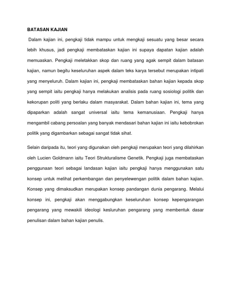 Kepentingan kajian skop dan limitasi kajian sorotan karya pendahuluan definisi dan terminologi isu pemerdagangan manusia. Batasan Kajian Pdf