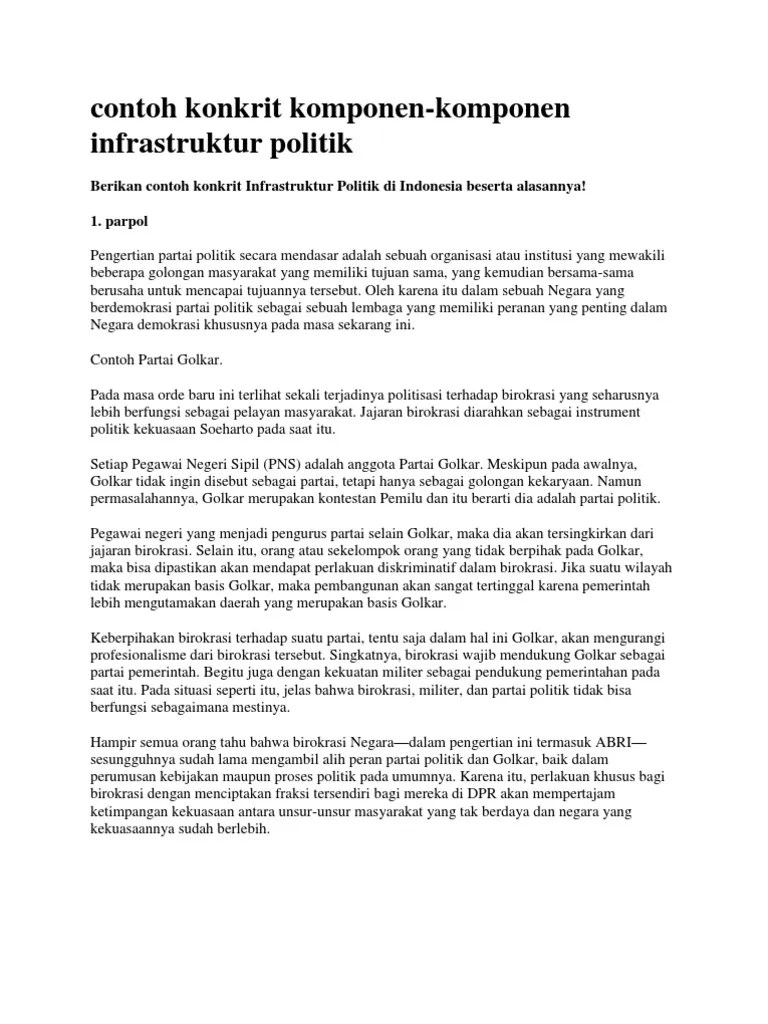 Infrastruktur Politik Adalah Dan Contoh