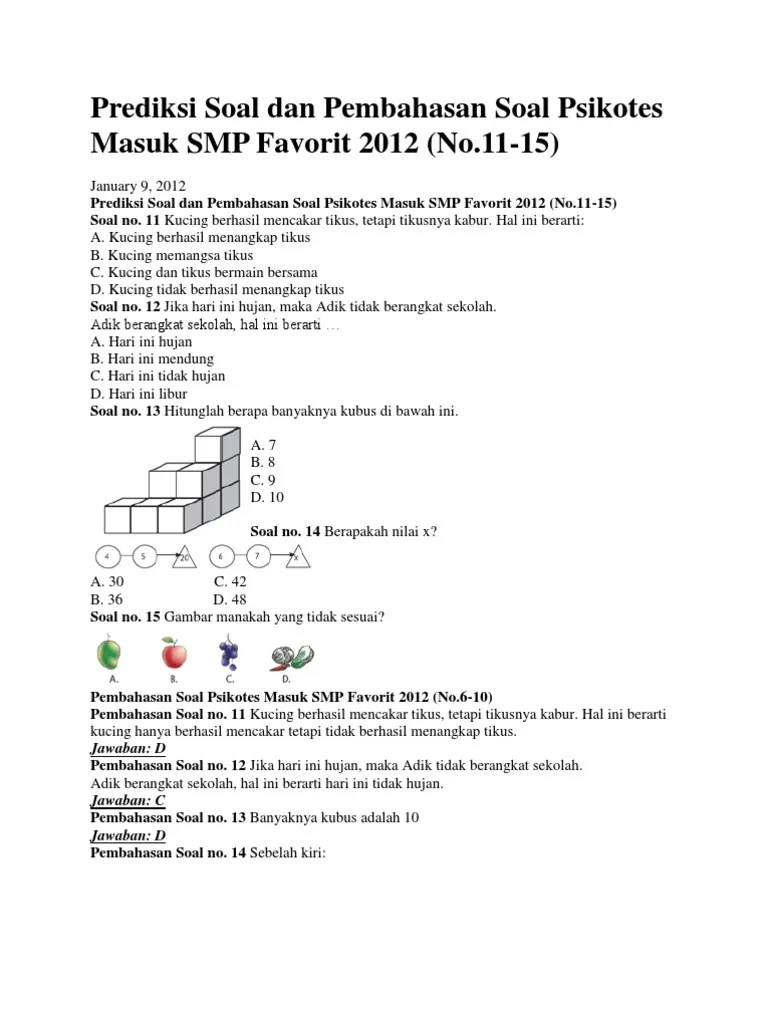 0853 6252 1054 (calvin) soal psikotes masuk sma, smp, sd biasanya terbagi menjadi 2 kelompok yaitu: Contoh Soal Psikotes Masuk Sma