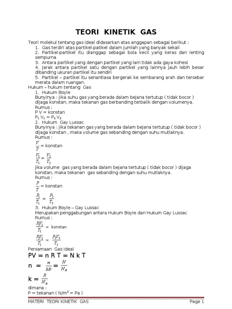 Teori Kinetik Gas | PDF