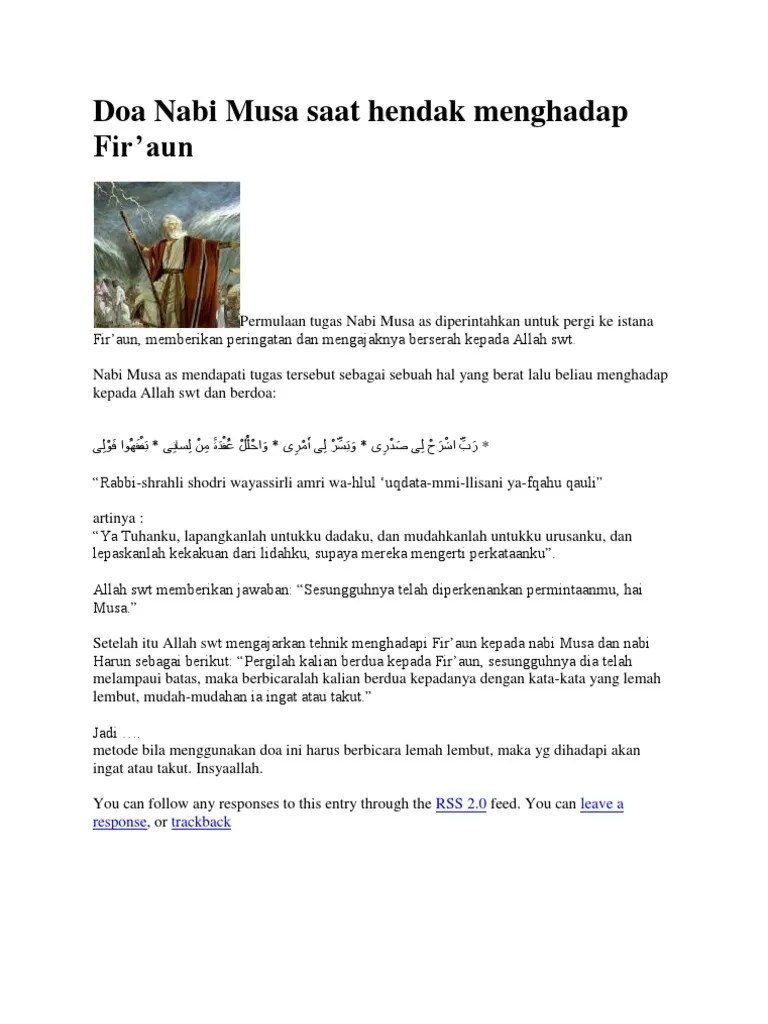 Doa Nabi Musa