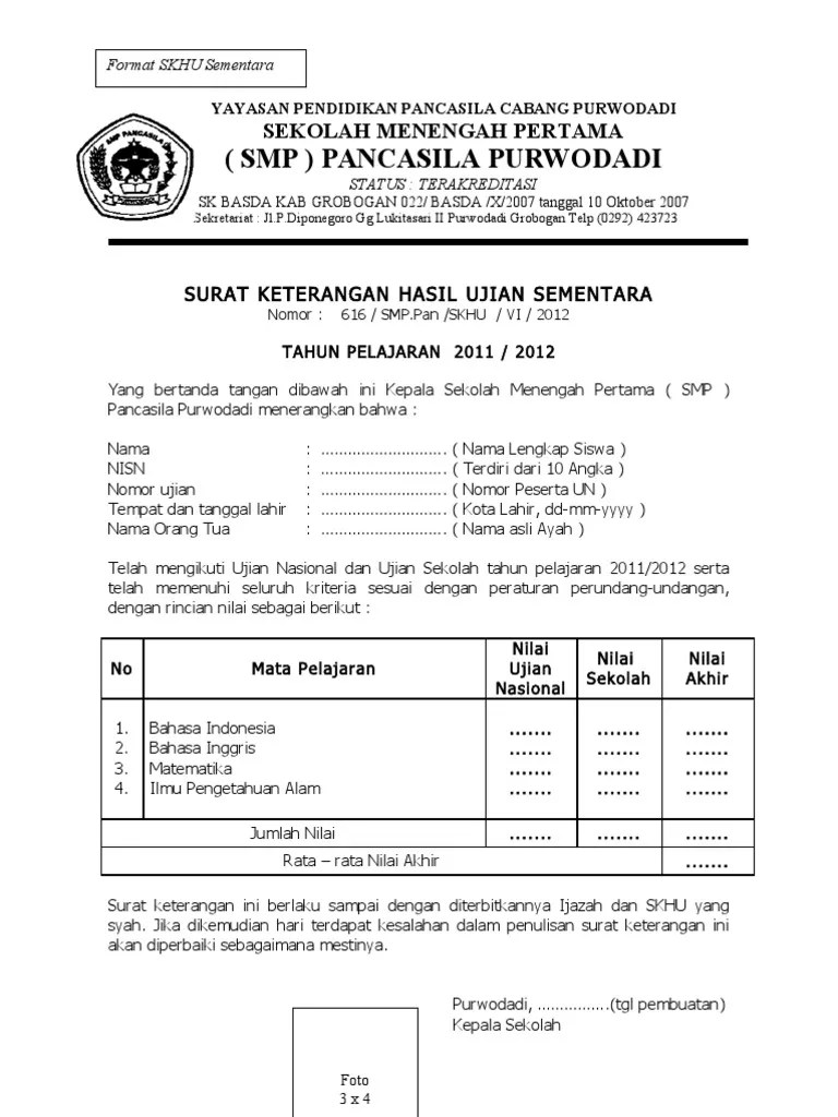 Nilai Skhun Smp 2019