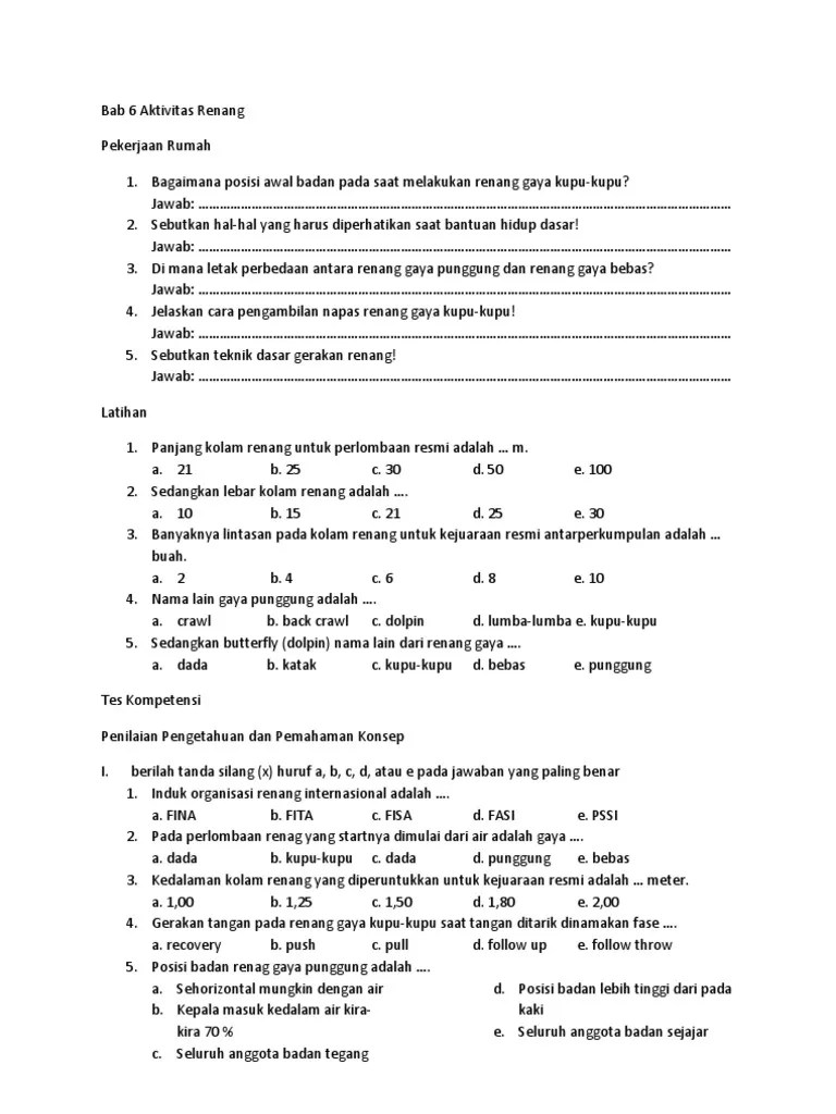 Bab 6 Aktivitas Renang | PDF