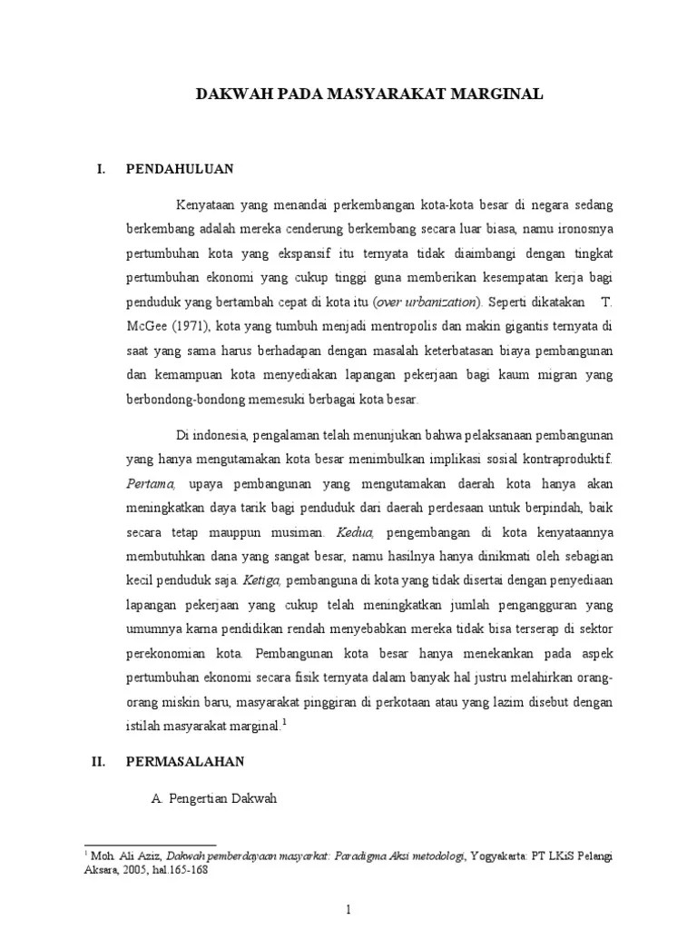 Dakwah Pada Masyarakat Marginal | PDF