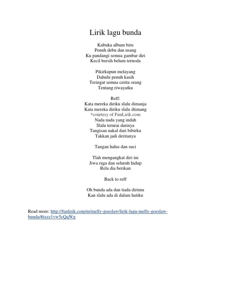 Lirik Lagu Bunda | PDF