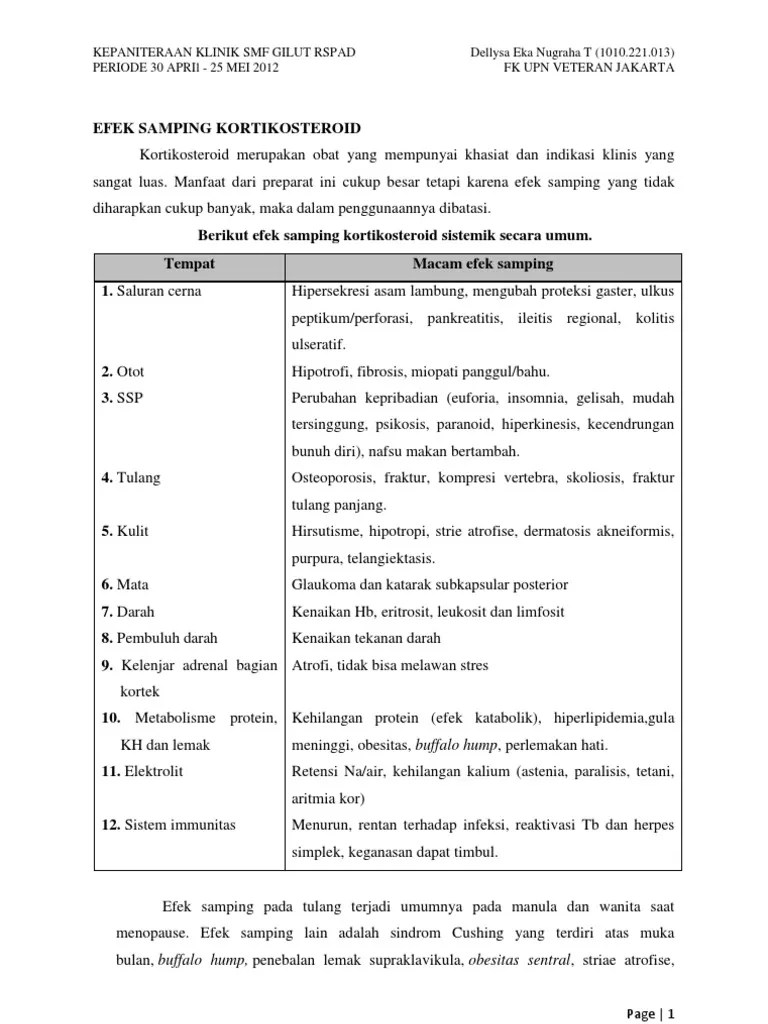 Efek Samping Kortikosteroid | PDF