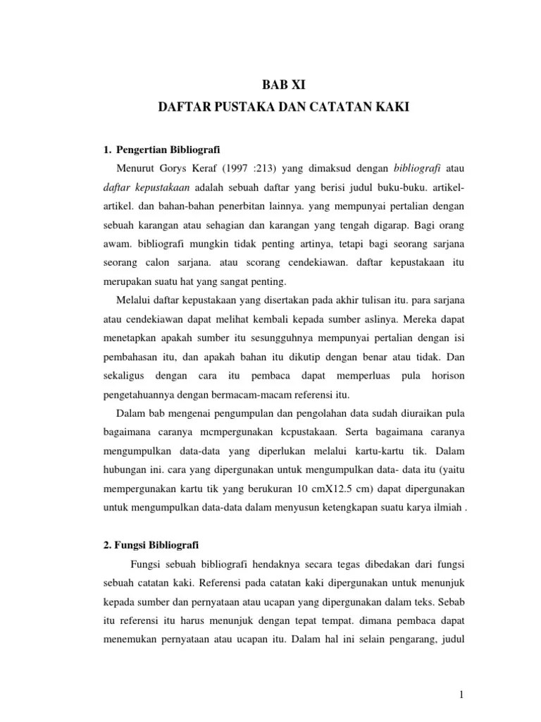 Daftar Pustaka Dan Catatan Kaki | PDF