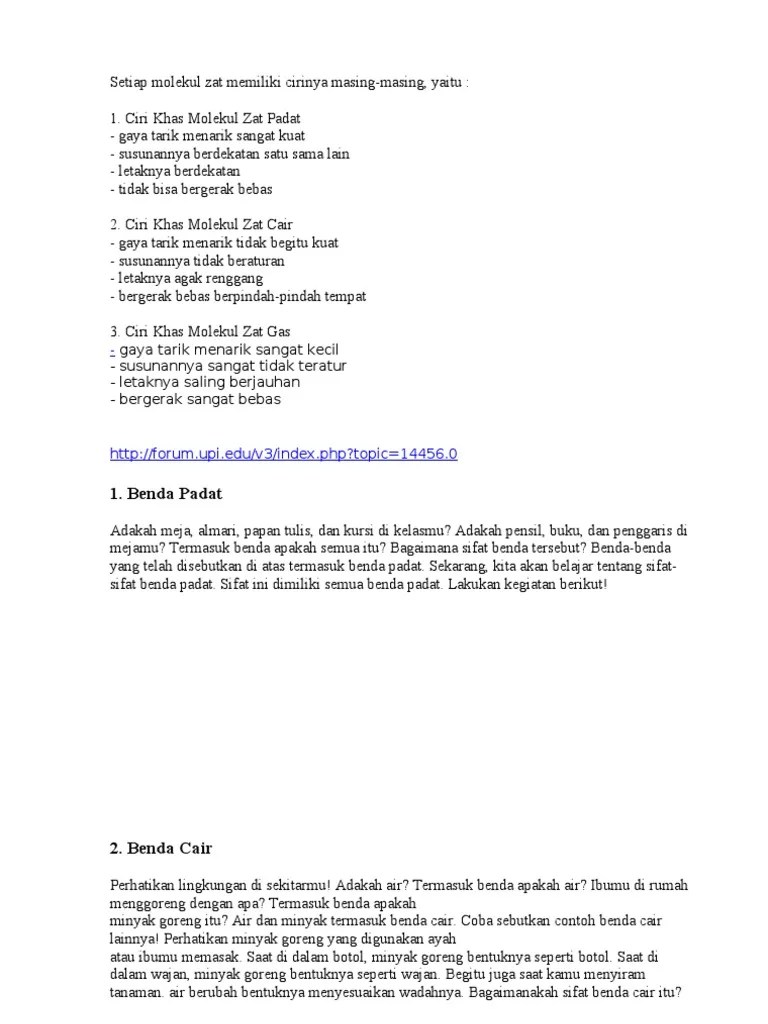 6.1 mengidentifikasi wujud benda padat, cair, dan gas memiliki sifat tertentu. Sifat Benda Padat Cair N Gas Pdf