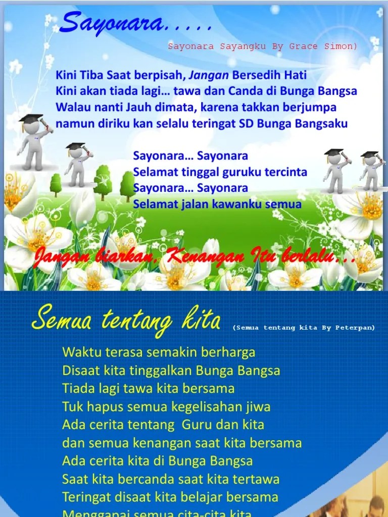 Teks Lagu Sayonara Kini Tiba Saat Berpisah - Berbagai Teks Penting