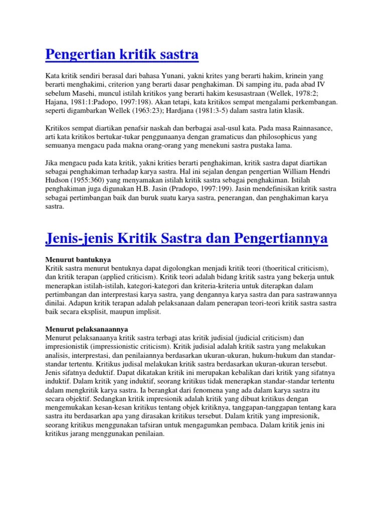 Kritik Sastra | PDF