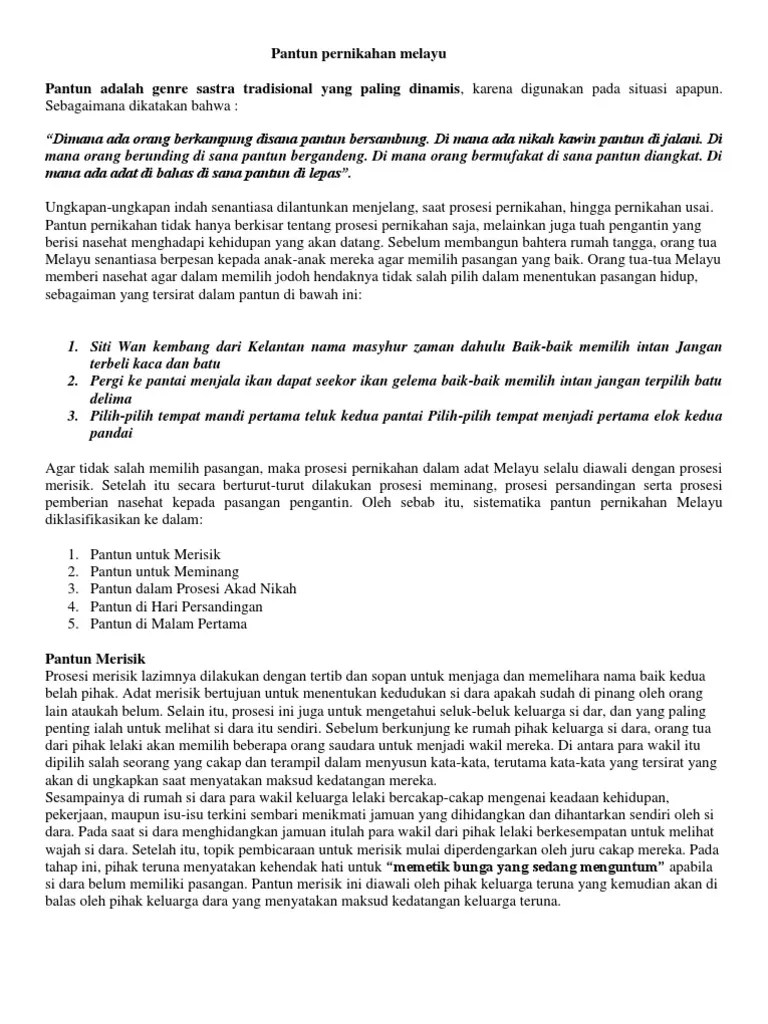 Kata kata motivasi untuk hidup lebih baik lagi. Pantun Pernikahan Melayu