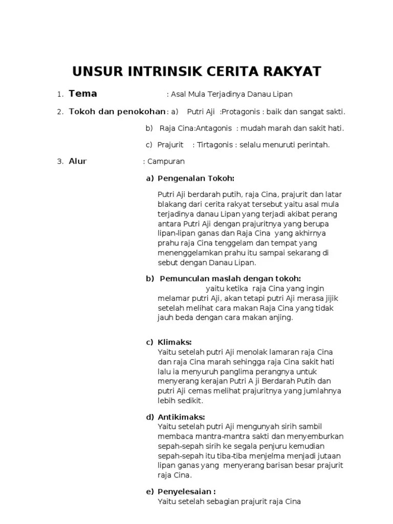 Unsur Intrinsik Cerita Rakyat | PDF