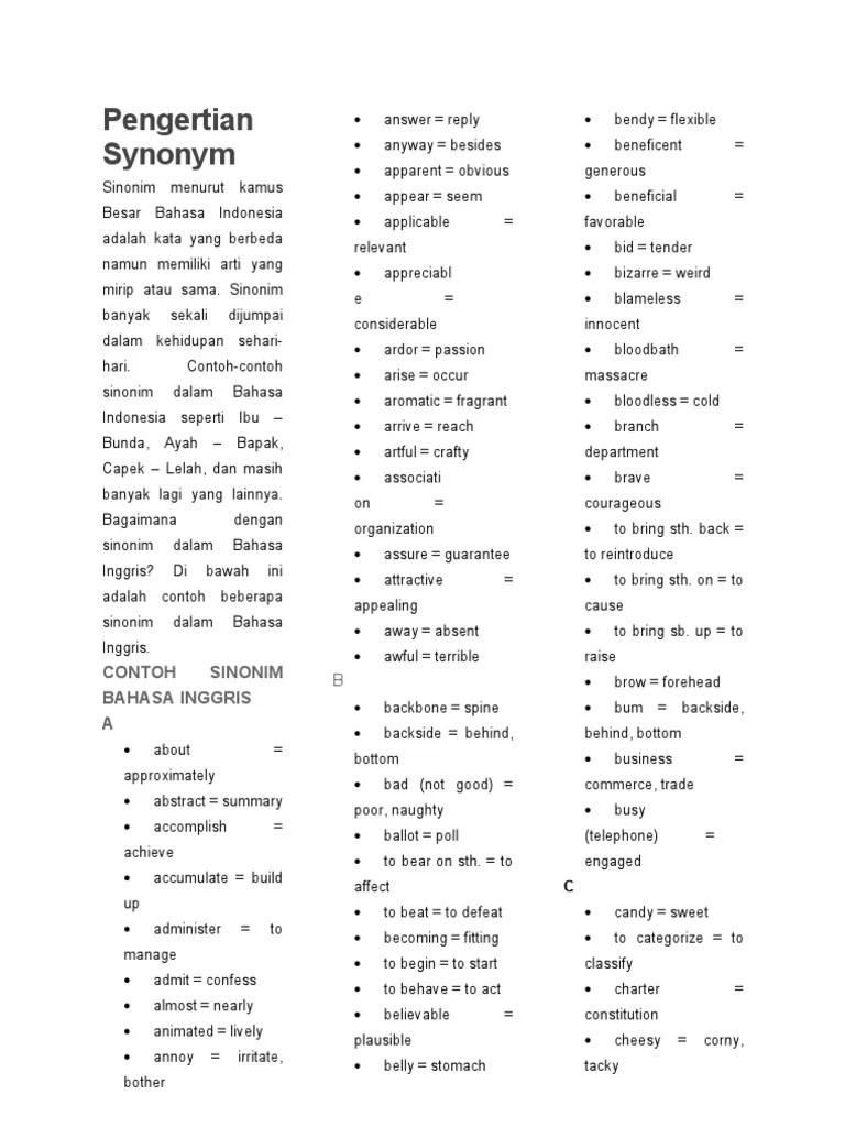 Untuk mengetahui semua jawaban di atas, . Contoh Lawan Kata Dalam Bahasa Inggris Berbagai Contoh