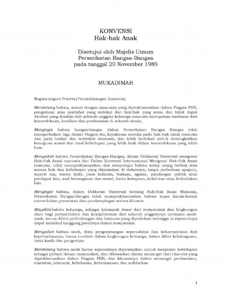 Konvensi Hak Anak PBB 1989 | PDF