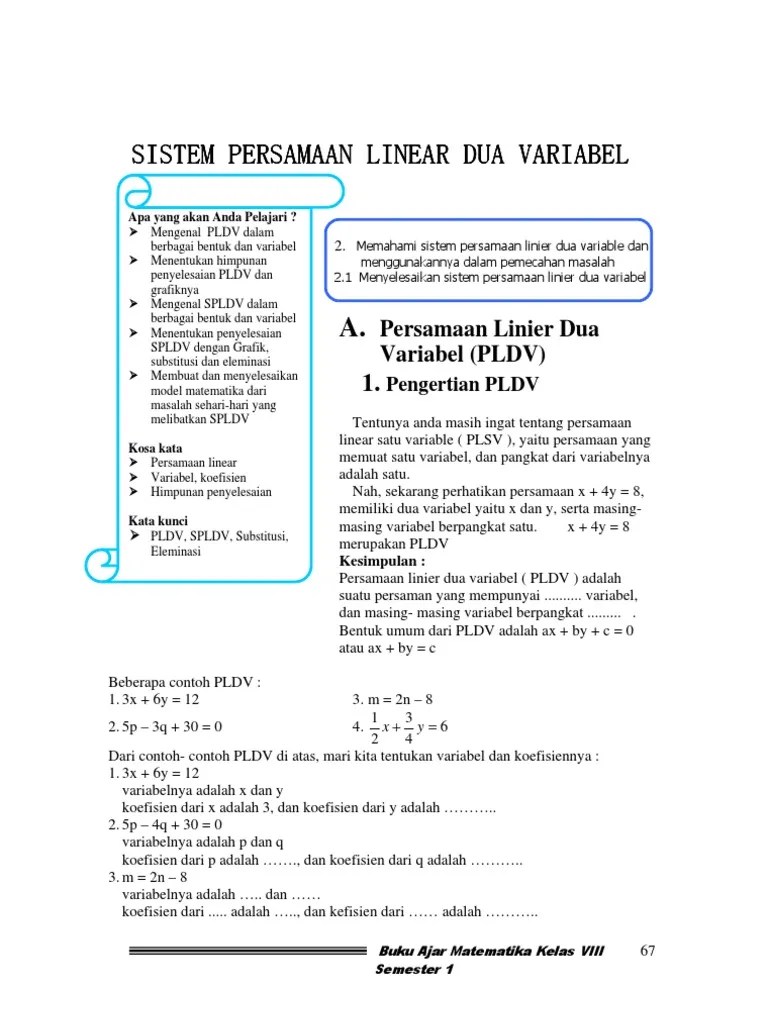 Materi SPLDV | PDF