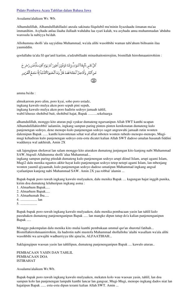 ▷ Pidato Bahasa Jawa Tentang Isra Mi Raj