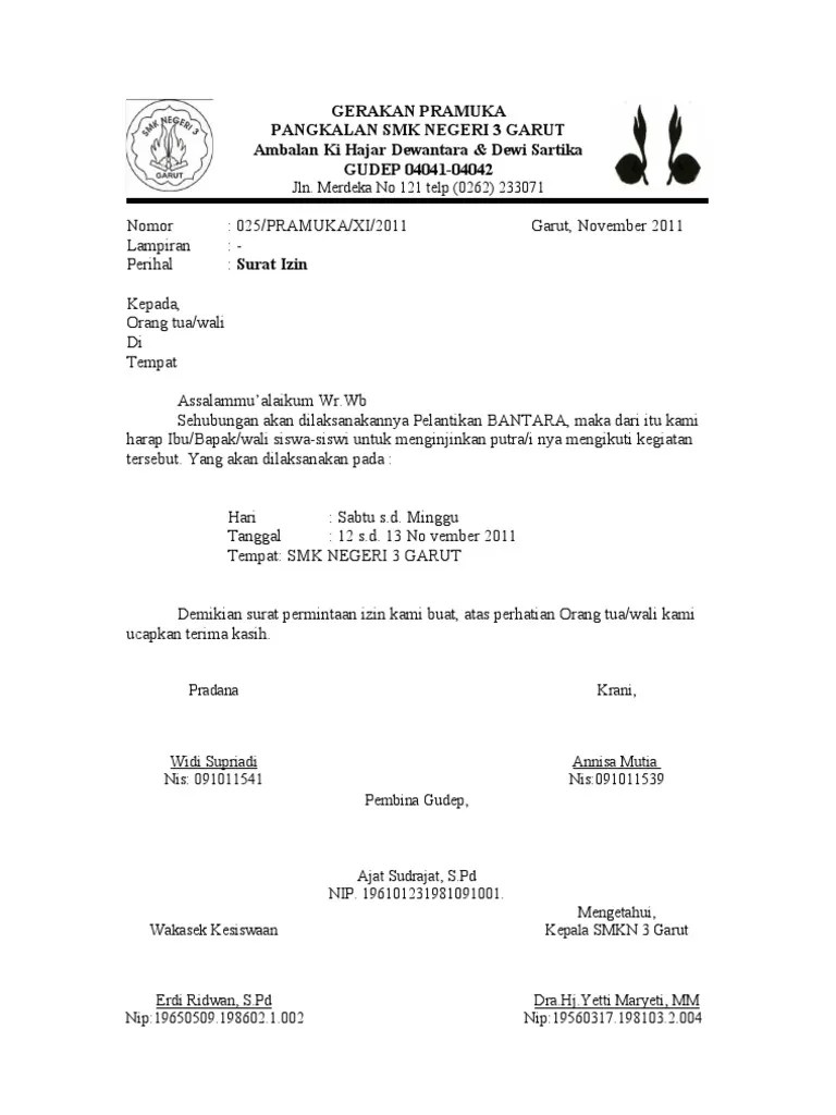 Yang bertanda tangan di bawah ini, saya selaku (suami/ istri / orang tua). Surat Ijin Orangtua
