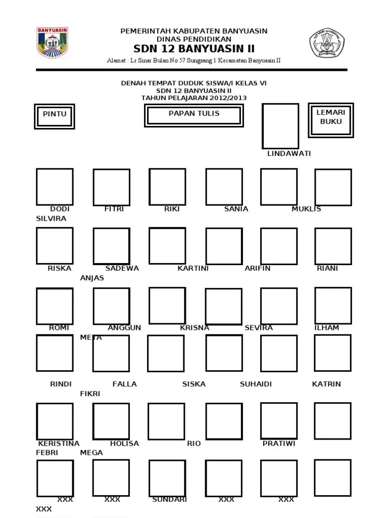 Pin on dokumen dan aplikasi xlsx pendidikan. 100 Contoh Denah Bangku Kelas Populer Denah