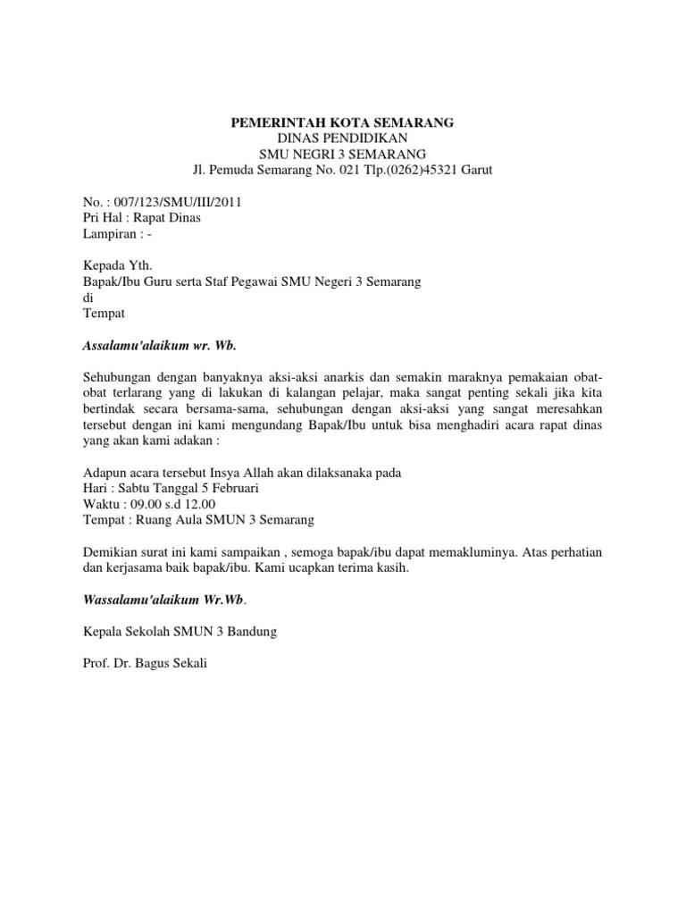 Berikut ini beberapa contoh surat dinas yang dapat anda jadikan referensi. Contoh Surat Dinas Pdf