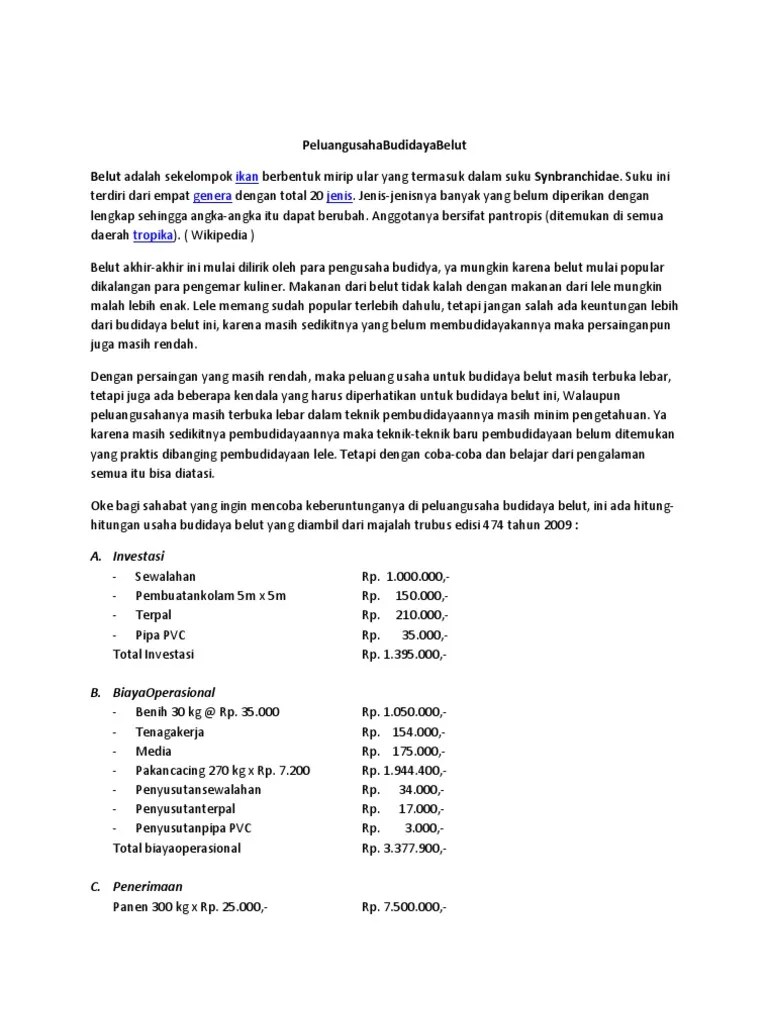 Peluangusaha Budidaya Belut