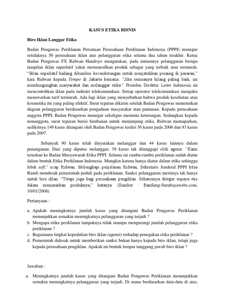 Kasus Etika Bisnis | PDF