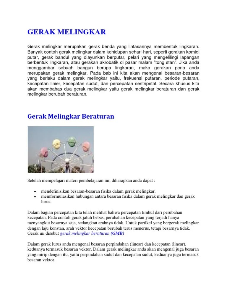 Mari kita bahas satu persatu. Gerak Melingkar Windi