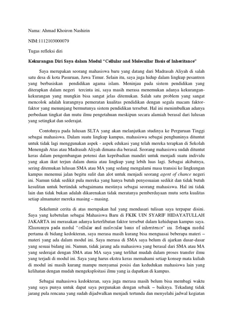 Tugas Refleksi Diri | PDF