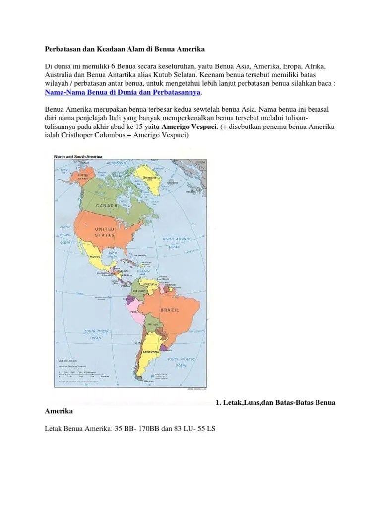 Perbatasan Dan Keadaan Alam Di Benua Amerika | PDF