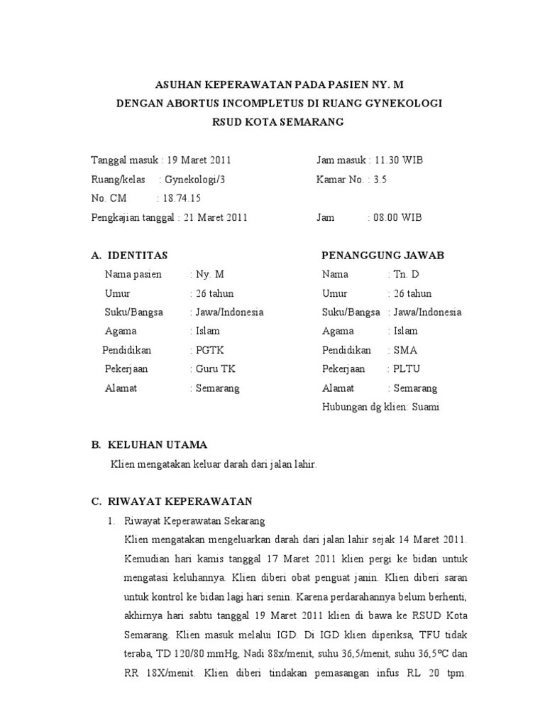 Laporan Kasus Abortus Incompletus | PDF