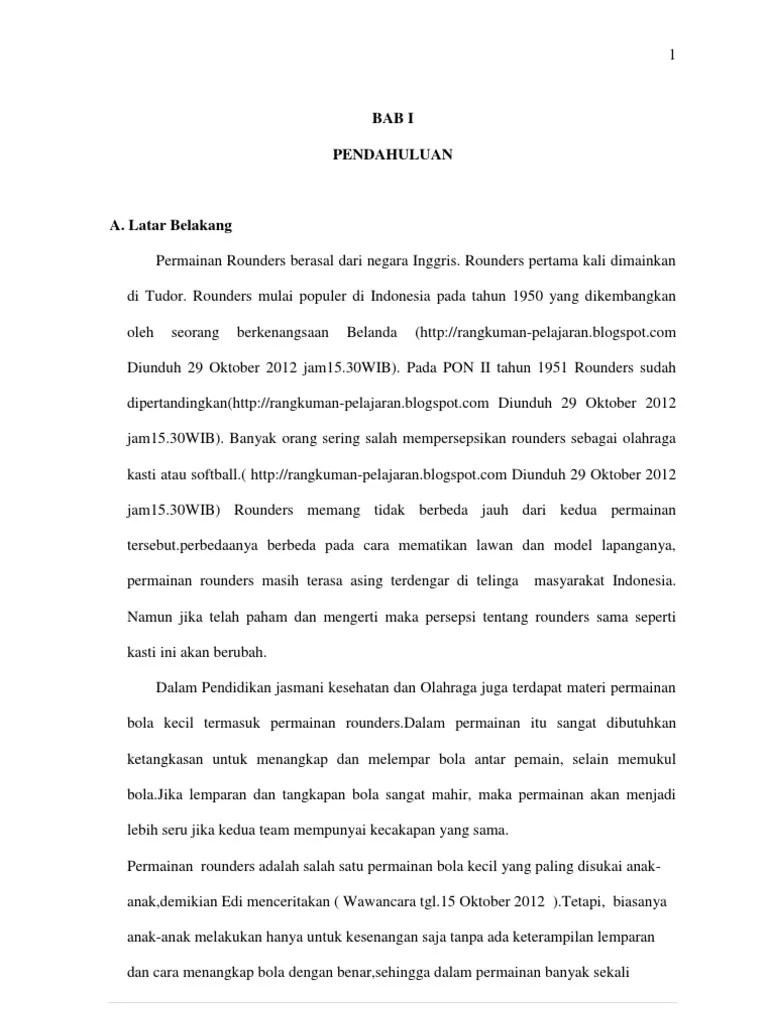 Contoh PTK Penjasorkes 1 (Bab I-V) | PDF