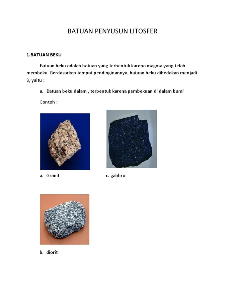Batuan Penyusun Lithosfer | PDF