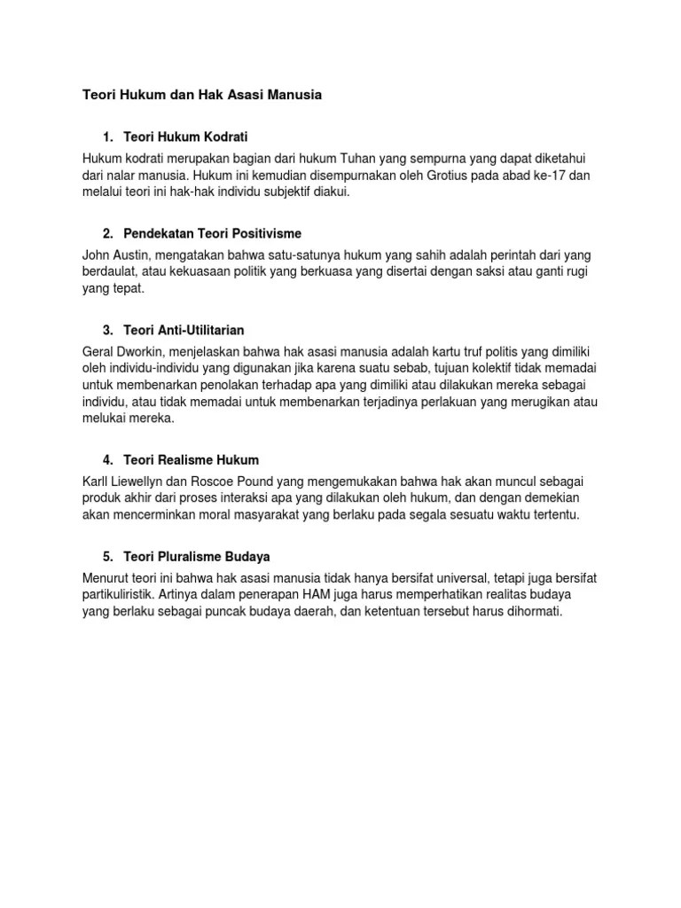 Teori Hukum Dan Hak Asasi Manusia | PDF