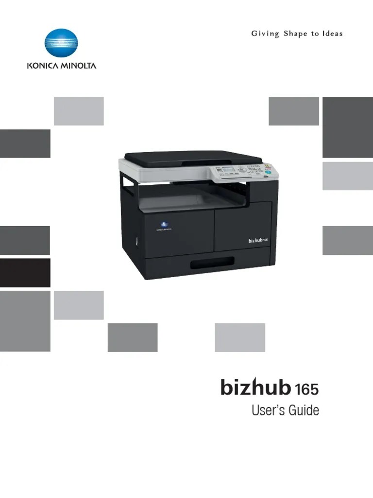 Konica minolta 162, bizhub 162 user manual. KONICA MINOLTA BIZHUB 162/210 GDI PRINTER DRIVER DOWNLOAD