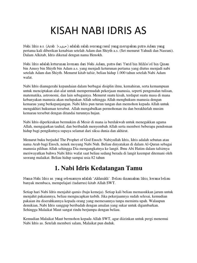 Kisah Nabi Idris As | PDF