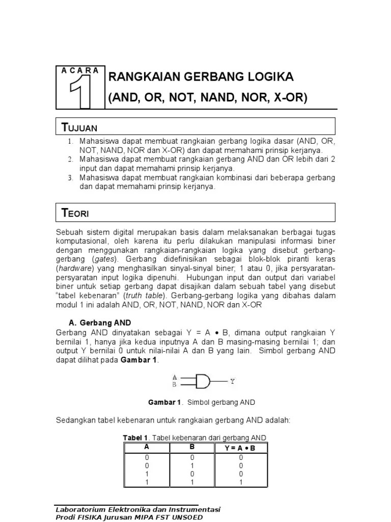 1-Rangkaian Gerbang Logika | PDF