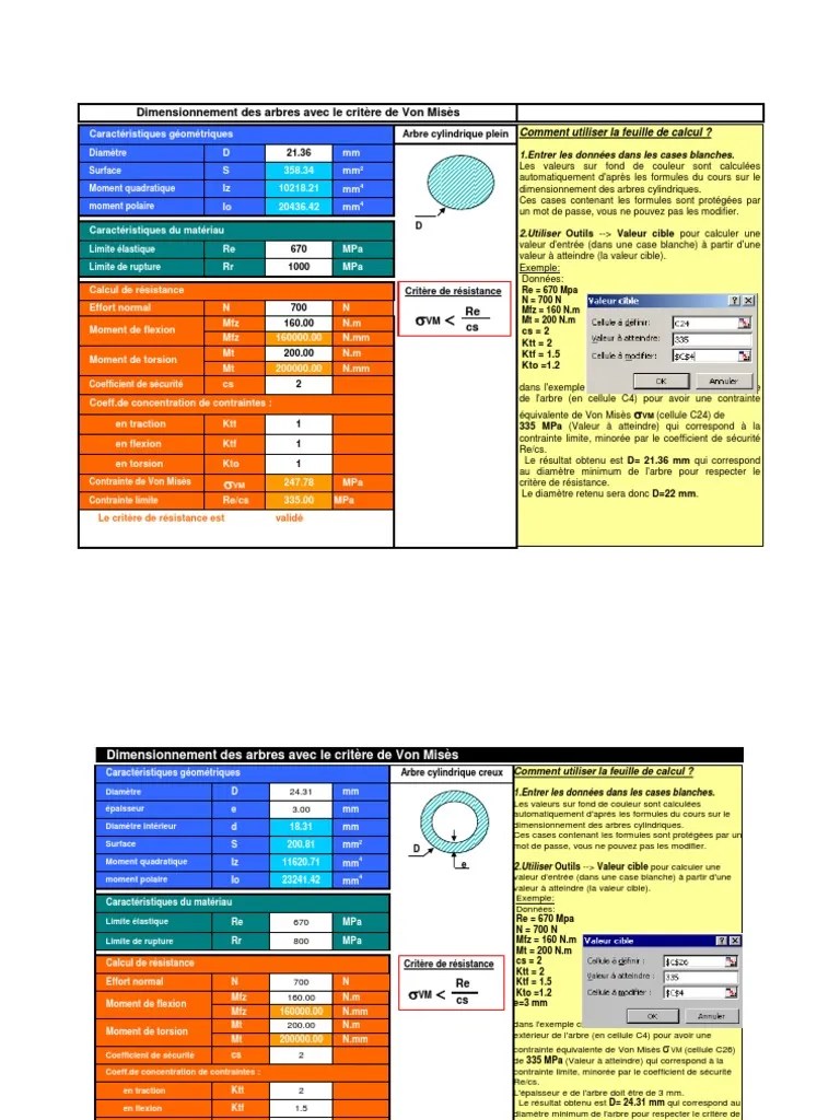 Copie de Dimensionnement Des Arbres | PDF | Résistance des matériaux |  Flexion (matériau)