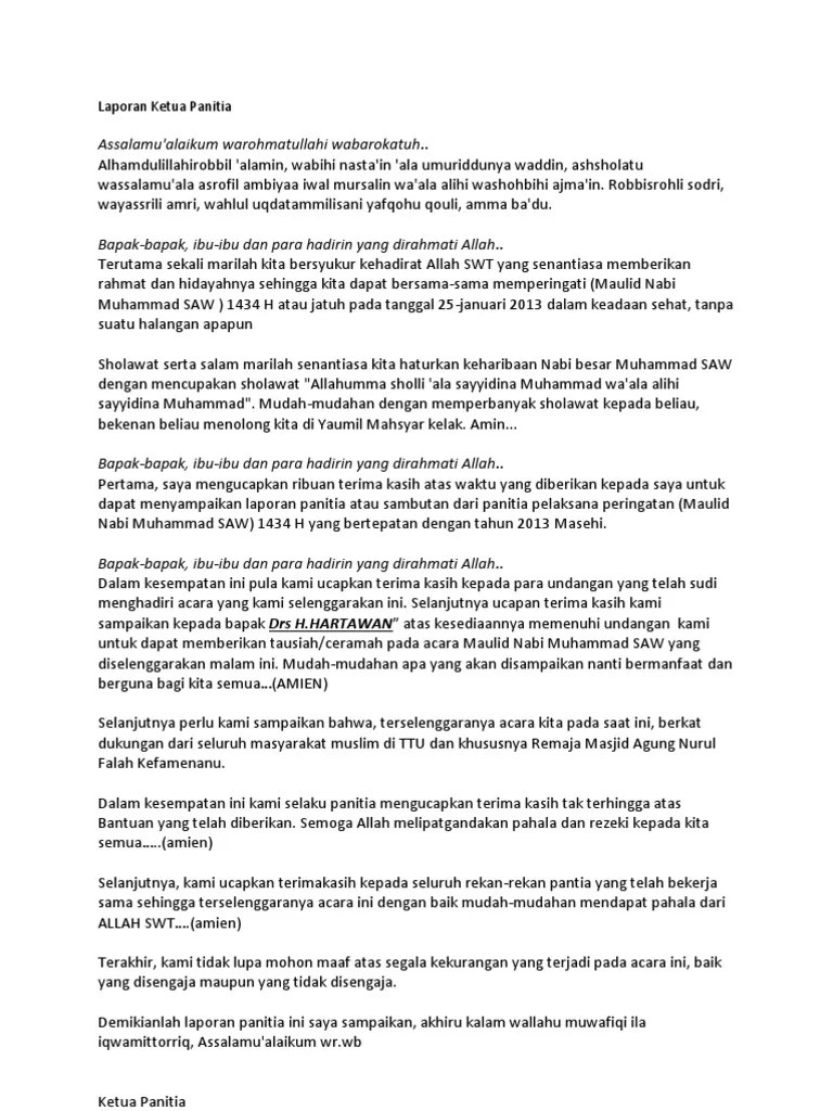 contoh pidato sambutan ketua panitia dalam acara santunan. Contoh Kata Sambutan Ketua Panitia Natal Berbagai Contoh