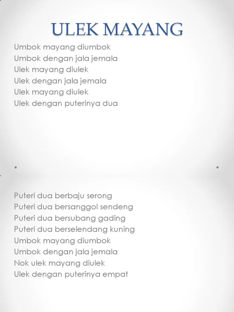 Lirik Lagu Ulek Mayang - Twitter El On Twitter Shewasokay Ulek Mayang Part 3 Https T Co Dxhcam403g