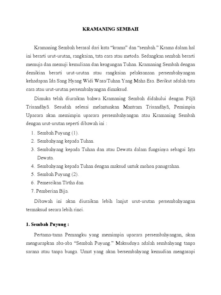 Kramaning Sembah | PDF