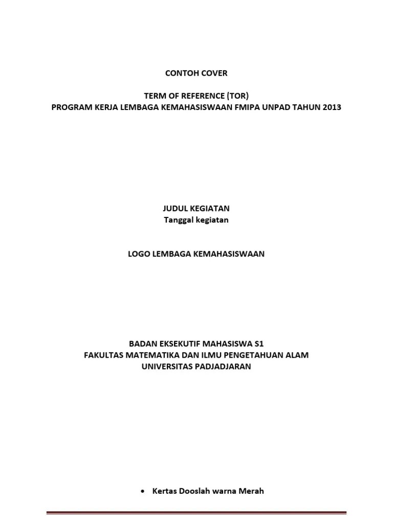 Tor dan rab ditunggu dari pusat litbang. Contoh Tor Kegiatan Kemahasiswaan Pdf