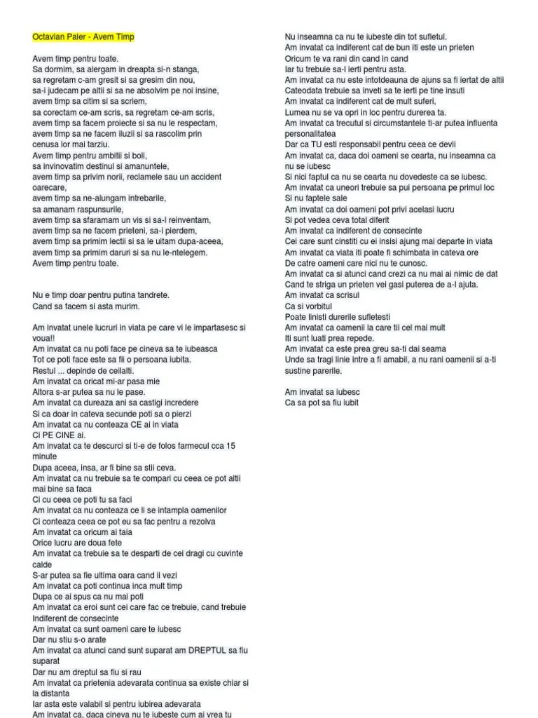 Avem timp de octavian paler avem timp pentru toate. Octavian Paler Poezii Pdf